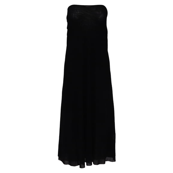 Pre-Owned Jean Paul Gaultier Soleil Strapless Midi Dress in Black Polyester