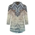 thumbnail image 4 of AOOCHASLIY Clothess Trendy Women Tops Women Loose 3/4 Sleeves T-shirt V Neck Blouse Casual Fashion Printed Tops, 4 of 5