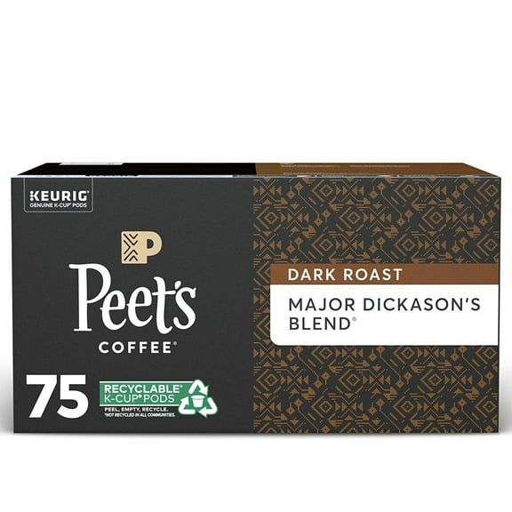 Peet?s Coffee Major Dickason's Blend K-Cup Coffee Pods for Keurig Brewers, Dark Roast, 75 Pods