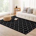White Rug With Diamond Pattern White Diamond Lattice Area Rug 2.7'x5', Black Retro Plaid Texture Soft ...