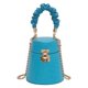 thumbnail image 1 of Bolso bandolera acolchado y monedero para mujer Bolsos de hombro de cuero suave con cordón Bolsos ligeros, azul Feliz Sencillez, 1 of 5