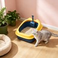 thumbnail image 3 of HWRETIE Semi Enclosed Cat Litter Box with Top Entry Lid High Sides Odor Control Covered Cat Toilet with Scoop Filter Splash Resistant Litter Tray for Indoor Cats, 3 of 6