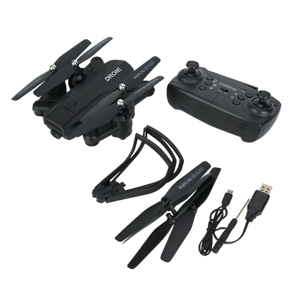 FORCE ONE ZD6 4K Wide Angle Camera Wifi FPV GPS Selfie Drone Foldable RC Quadcopter Hover with Carry Case, Black with 2 batteries