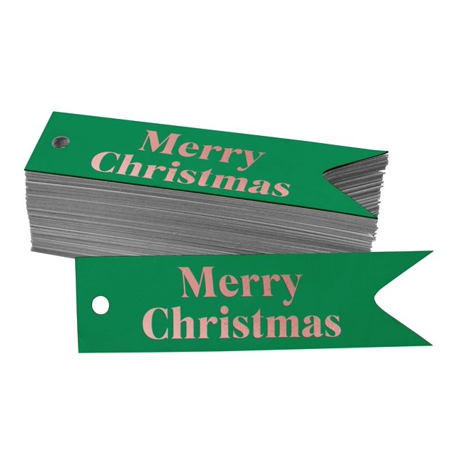 Inkdotpot Merry Christmas Bottle Tag Real Rose Gold Foil Favor Hang Tags Pack Of 50