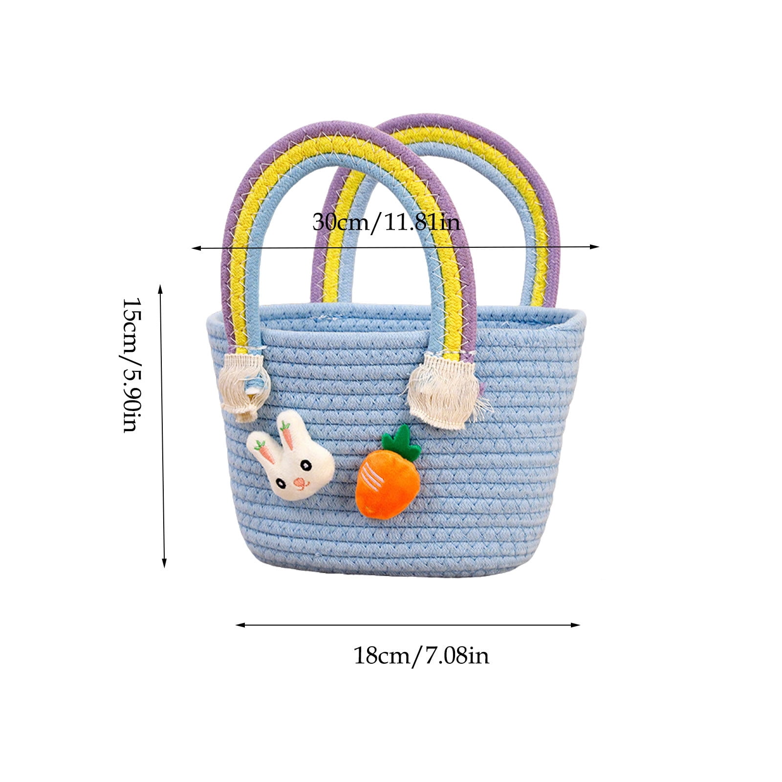 Lunxisen 2 Pcs Easter Bunny Party Decoration Storage Basket Candy Holder for Home Celebration Gift