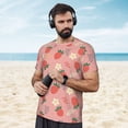thumbnail image 4 of Wukai Strawberry Floral Print Men's Short-Sleeved Mesh T-Shirt,Quick-Dry Short Sleeve Workout T-Shirt-5X-Large, 4 of 8