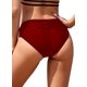 thumbnail image 2 of Bañador de Mujer Hipster Bikini Bottoms Cobertura Completa Bañador de Cintura Alta Acanalada Vino Rojo CH Vino Rojo CH Xishao ropa, 2 of 2