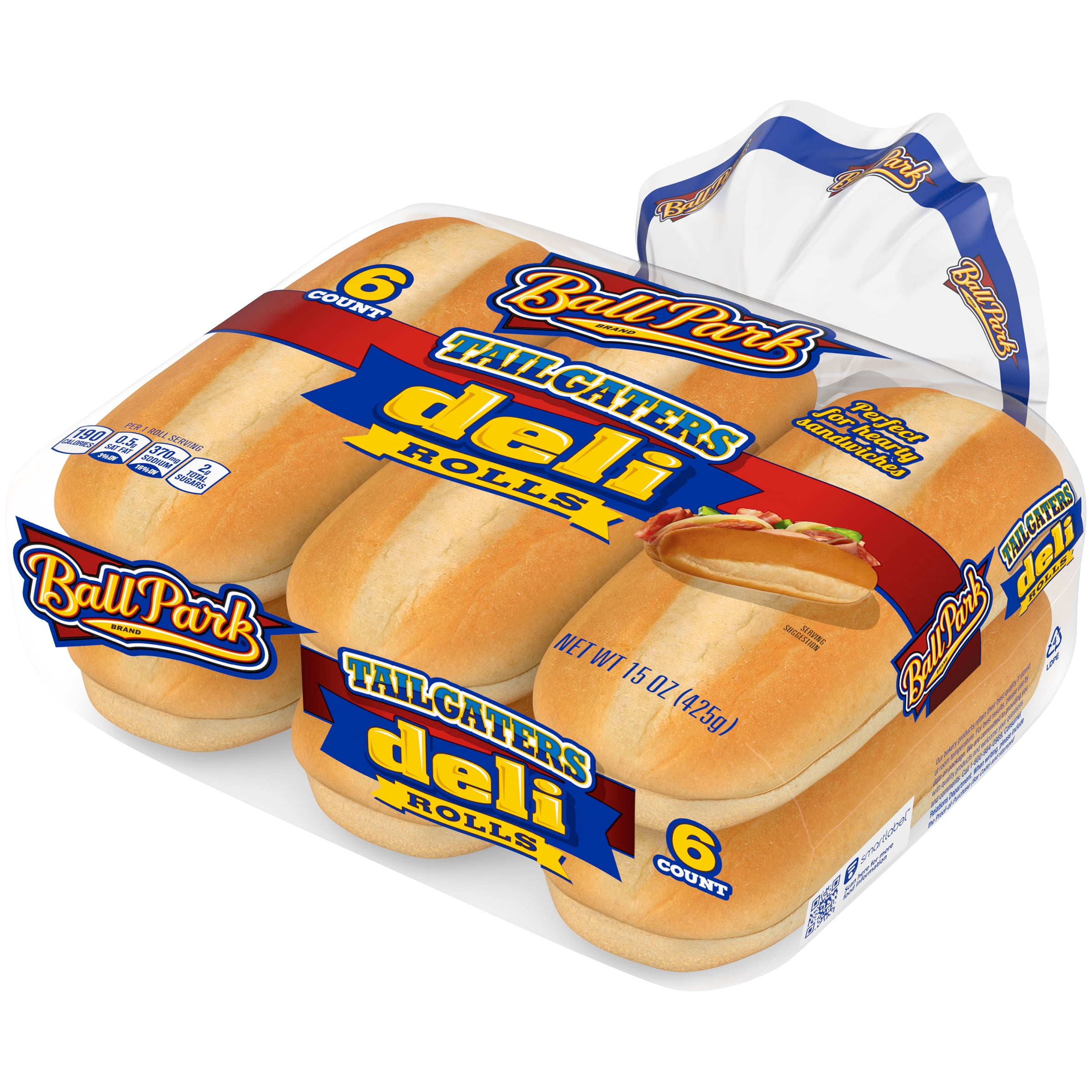 Ball Park Tailgaters Deli Rolls, 6 count, 15 oz