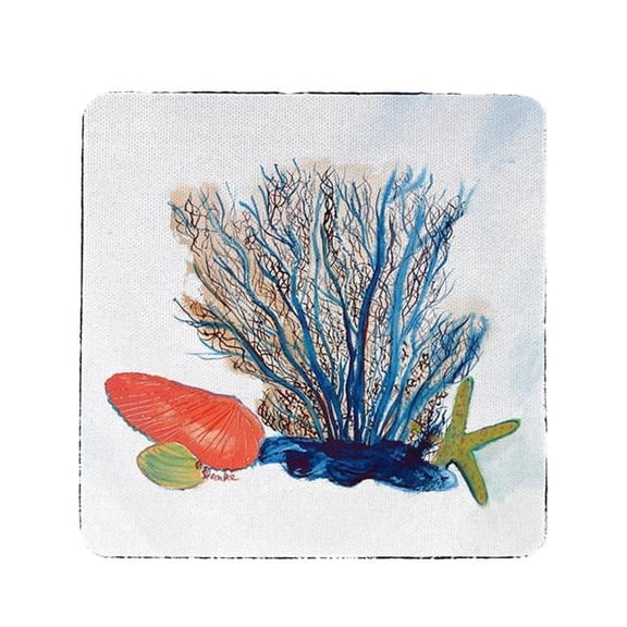 Betsy Drake CT1070 Coral & Shells Coaster - Set of 4