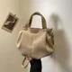 thumbnail image 4 of Bolso de mano con cremallera plisada, bolso de hombro informal, 2024, nuevo bolso de lona de gran capacidad de alta calidad con hilo de coser para mujer, bolsos estéticos, 4 of 5
