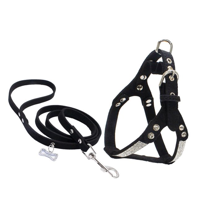 Juego de correa de arnés de chaleco de perro suave y duradero para entrenamiento diario caminar Negro l Zulema Juego de arneses para perros y correas