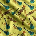 thumbnail image 1 of Soimoi Musical Instruments Printed, Poly Canvas Fabric, Decor Sewing Fabric by The Yard 56 Inch Wide,Decorative Fabric for Curtains Tote Bags, Yellow & Teal Green, 1 of 5
