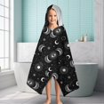 thumbnail image 6 of Black Moon Eye Pattern Hooded Bath Towel，60"x35" for Ages 3 To 12 Kids, Quick Dry Lightweight Soft Microfiber Hood Beach Towel Cover Up for Kids, 6 of 7