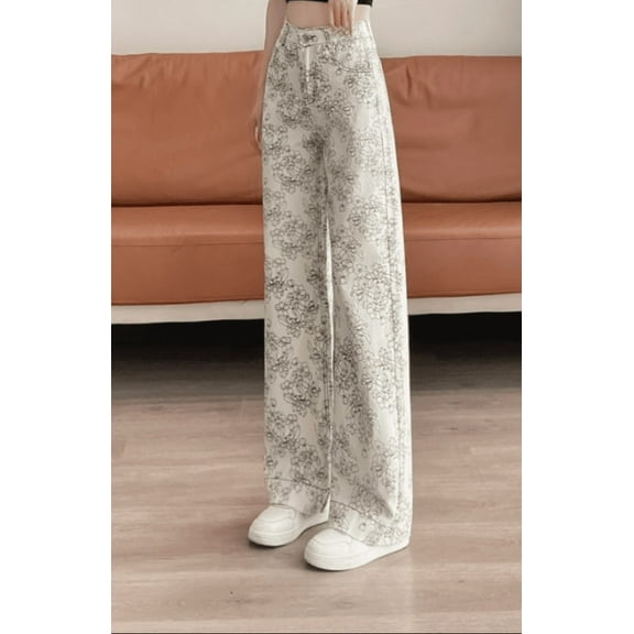 Fashionable wide-leg jeans for ladies, size XS-XXL