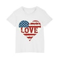 thumbnail image 2 of BRGZLK Toddler American Flag Cotton T-Shirt Kids Independence Day Patriotic Short Sleeve Tops Boys Girls Cute Round Neck Summer Top White 4-5 Years, 2 of 6