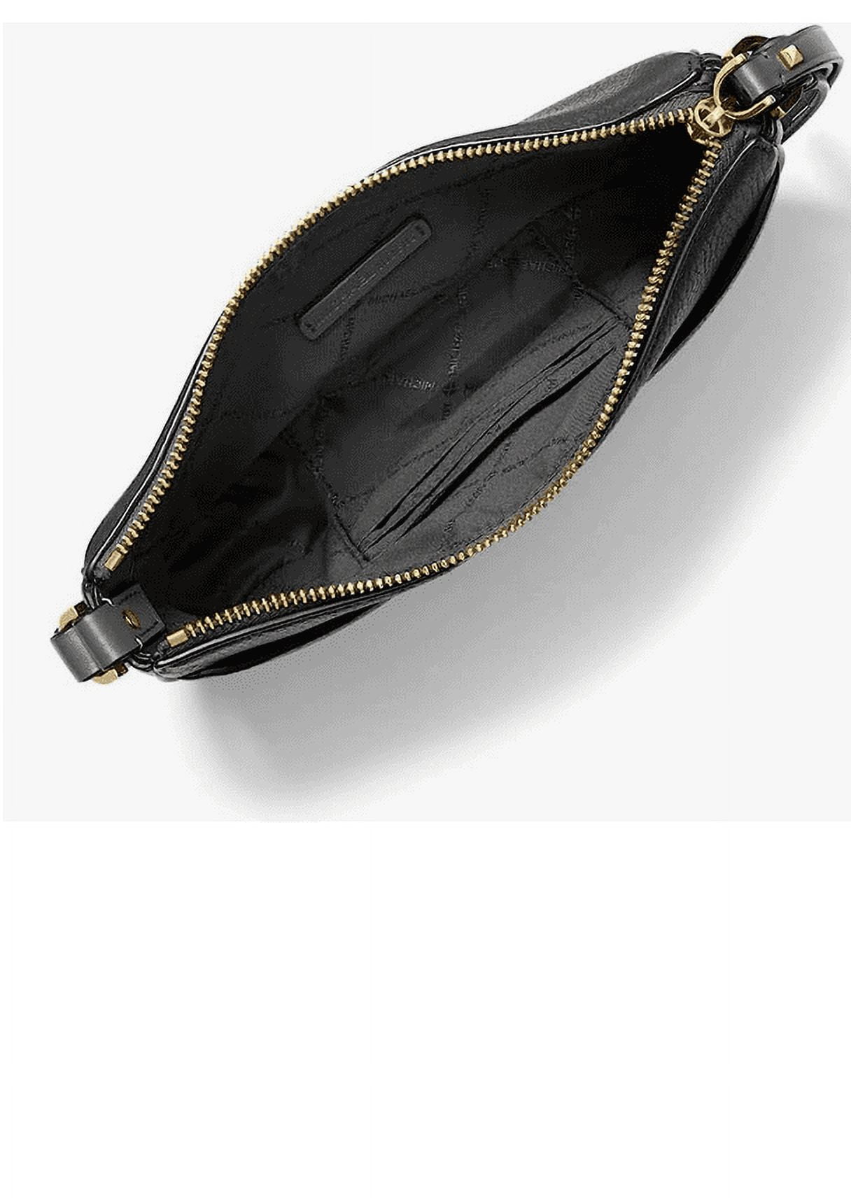 Michael Kors Mina Small Pebbled Leather Crossbody Bag in Black | Lyst