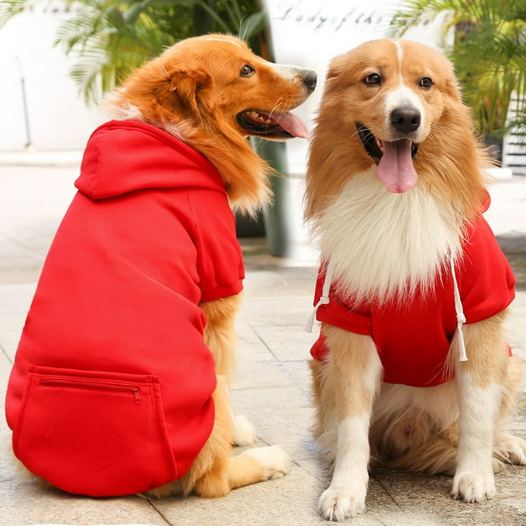 Dog Hoodie, Drawstring Red