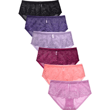 Iheyi 12 Pack of Women s Thong Bikini Hipster Boyshort Panty S-3XL Large (9057-22_LOW2)