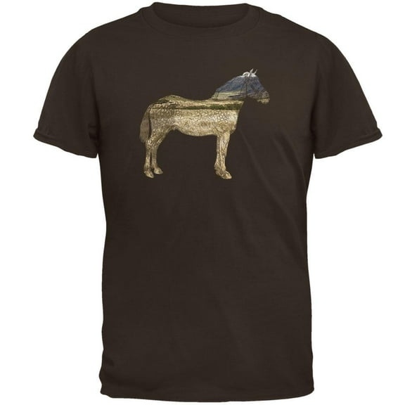 Horse Field Wild Mustang Mens T Shirt Brown 2XL