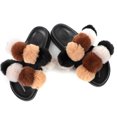 thumbnail image 1 of Women Furry Slippers Fashion Pom Pom Ball Faux Fur Slippers Fluffy Sandals, 1 of 10