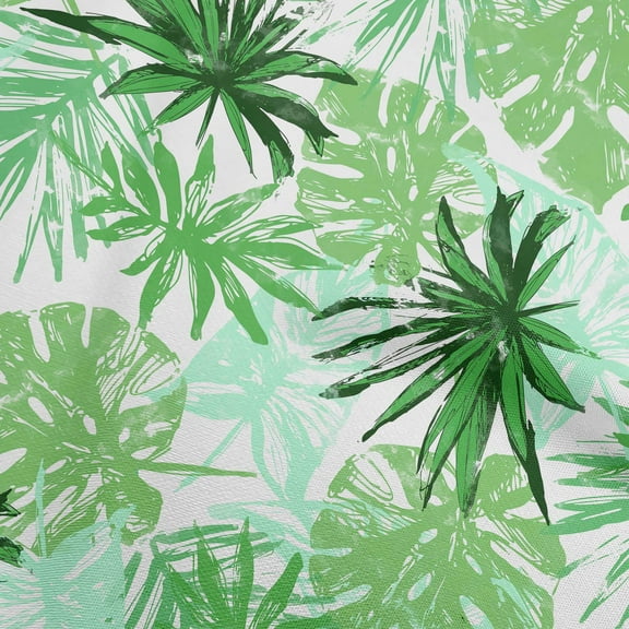 oneOone Polyester Spandex Green Fabric Leaves Sewing Material Print Fabric By The Yard 56 Inch Wide