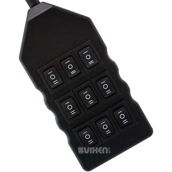 Vixen Air 9-switch Momentary Rocker Type Suspension/Air Ride Controller w/6FT Cable VXF9C3B