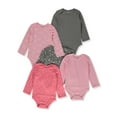 thumbnail image 3 of Hanes Baby 5-Pack L/S Bodysuits - pink, 6 - 12 months (Newborn), 3 of 3