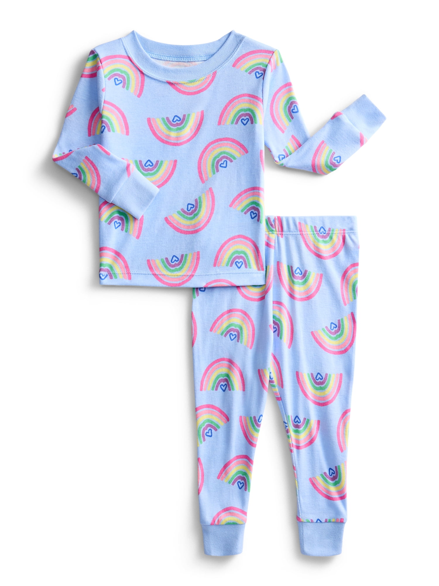 Wonder Nation Toddler Boys or Girls Cotton Snug Fit Long Sleeve Pajama Top and Pants Set, 4-Piece, Sizes 12M-5T