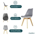 thumbnail image 3 of Set Comedor Oslo Melamina 120 Negro 4 sillas Frankfurt Gris Mundo In Minimalista, 3 of 8