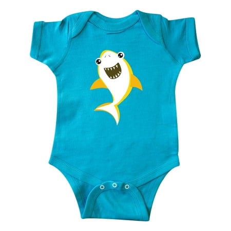 

Inktastic Cute Shark Little Shark Yellow Shark Gift Baby Boy or Baby Girl Bodysuit