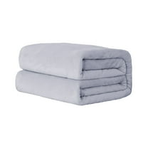Nkmbld Fleece Throw Blanket for Bed, Corals Velvet Blanket Solid Color Super Soft Air Conditioning Fleece Blanket for Sofa Bedroom Living Room, Gray