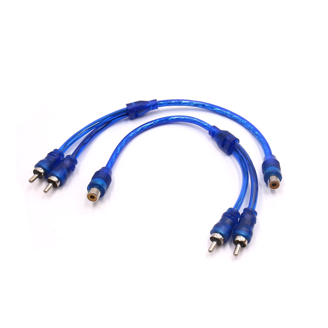2Pcs 10.5 Inch Long Female to 2 Male RCA Splitter Adapter Car Audio Y