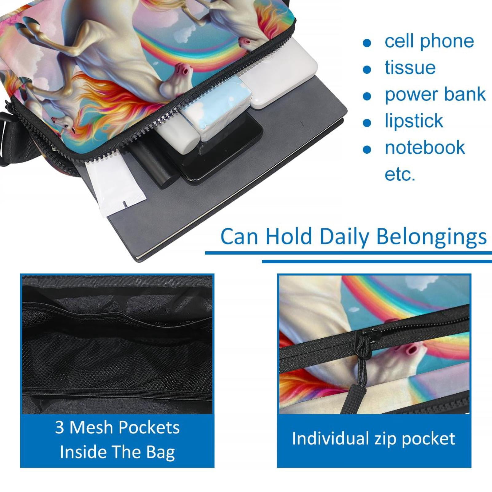 Rainbow Unicorns Lightweight Adjustable Waist Pack with Extension Strap for Unisex, Fanny Packs, Fanny Bag