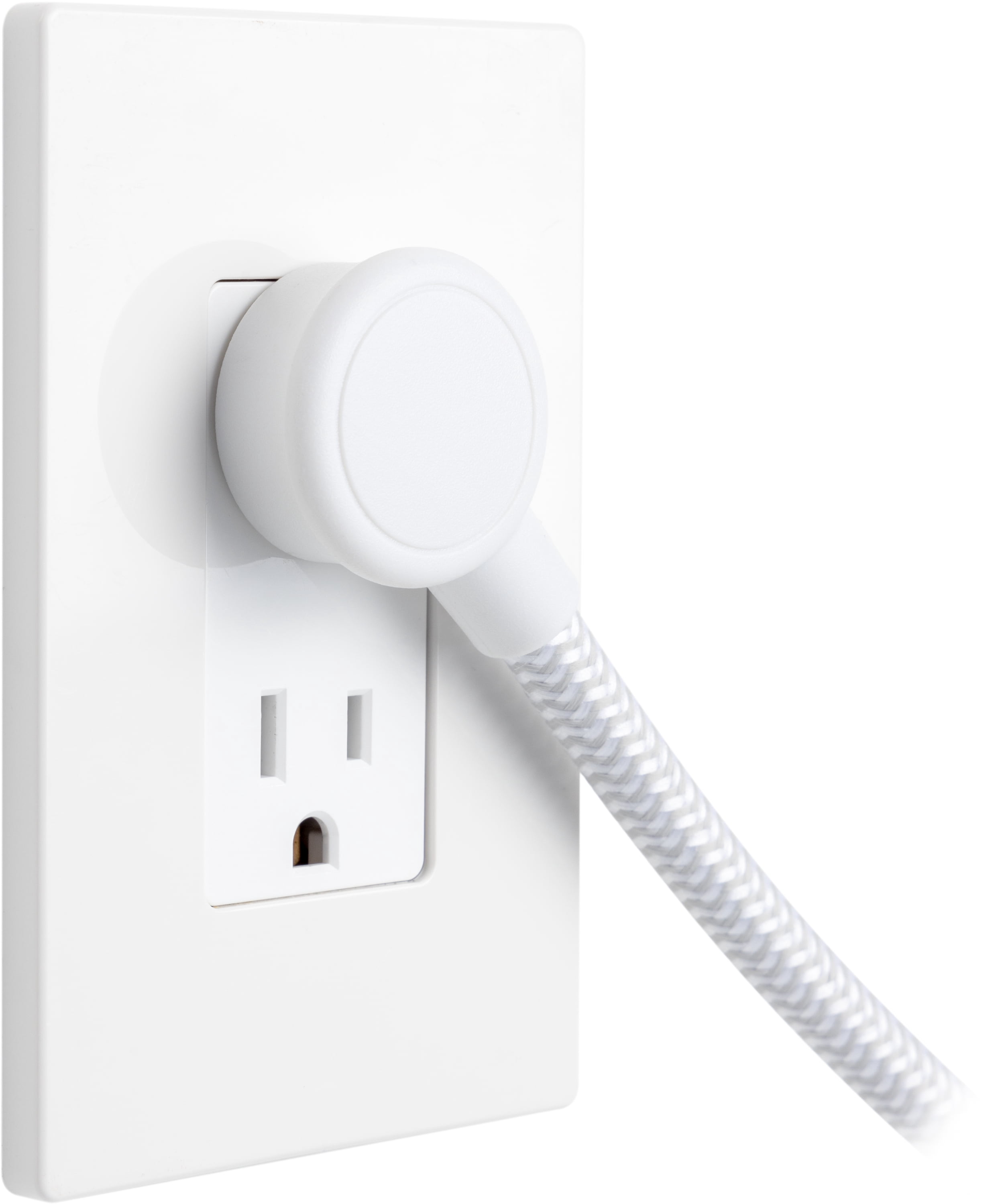 GE Surge Protector, 10-Outlet Power Strip, 2100 Joules, 4ft Braided Cord, Gray/White