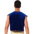 thumbnail image 4 of Zaldita Men's Cap Sleeve V Neckline Braided Trimming Vest Halloween Holiday Waistcoat Dress Up Royal Blue L, 4 of 5