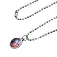 thumbnail image 2 of Nebula Space Galaxy Antiqued Oval Charm Pendant with Chain, 2 of 3