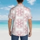 thumbnail image 4 of Fotbe Christmas Snowflakes Camisa Hawaiana para Hombre Unisex – Camisa Casual de Verano con Botones de Manga Corta de Algodón y Lino,3X-Large, 4 of 7