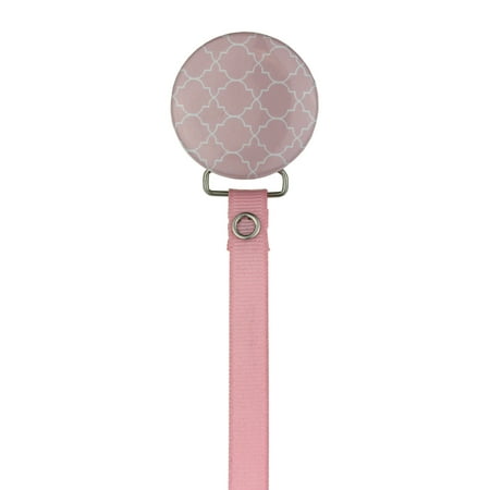 Moroccan Tile Pacifier Clip with Matching Ribbon