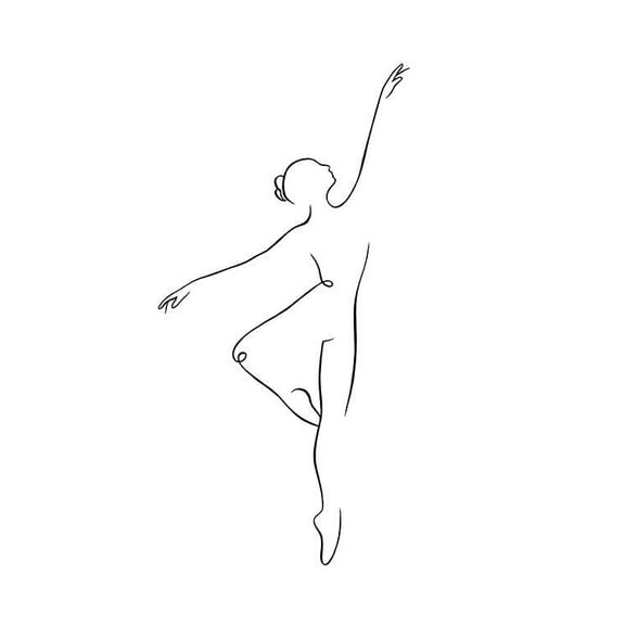 Ballerina Line Art Print Wall Art, Modern Wall Decor For Living Room Bedroom, 8x12 UNFRAMED