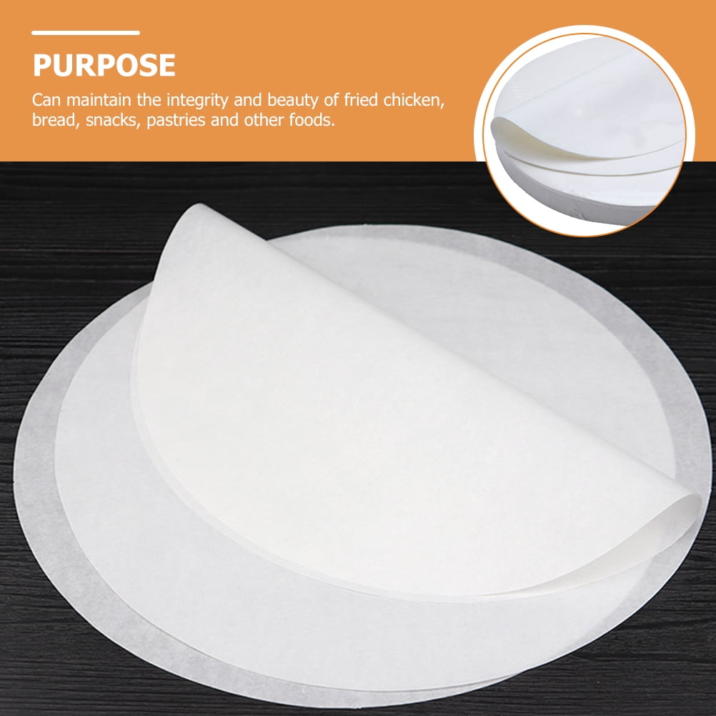 ELAYARD Round Baking Paper Sheets, White Non-Stick Grease Resistant Liners, High Temperature Oven Safe Cooking and Baking Accessories