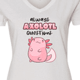 thumbnail image 4 of Inktastic Always Axolotl Questions Cute Curious Axolotl Women's V-Neck T-Shirt, 4 of 5