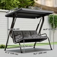 thumbnail image 3 of Outsunny Outdoor 3-person Metal Porch Swing Chair with Canopy Grey, 3 of 10