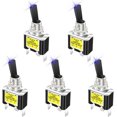 thumbnail image 1 of Yazoeia 5PCS Car LED Toggle Switch ON Off, 12V Automotive LED Lighted Metal Switch, Heavy Duty SPST 3 Pin Vehicle Rocker Switch with 12mm Mounting Hole, Universal for Cars Trucks CJC912-116602, 1 of 6