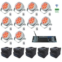 10 Rockville BEST PAR H2O White Water Resistant Lights Bags Wireless DMX Control