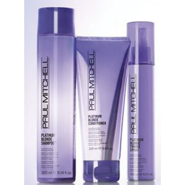 Paul Mitchell Paul Mitchell Platinum Blonde Set Shampoo 10 14oz Conditioner 6 8oz Toning Spray 5 1oz Walmart Com Walmart Com
