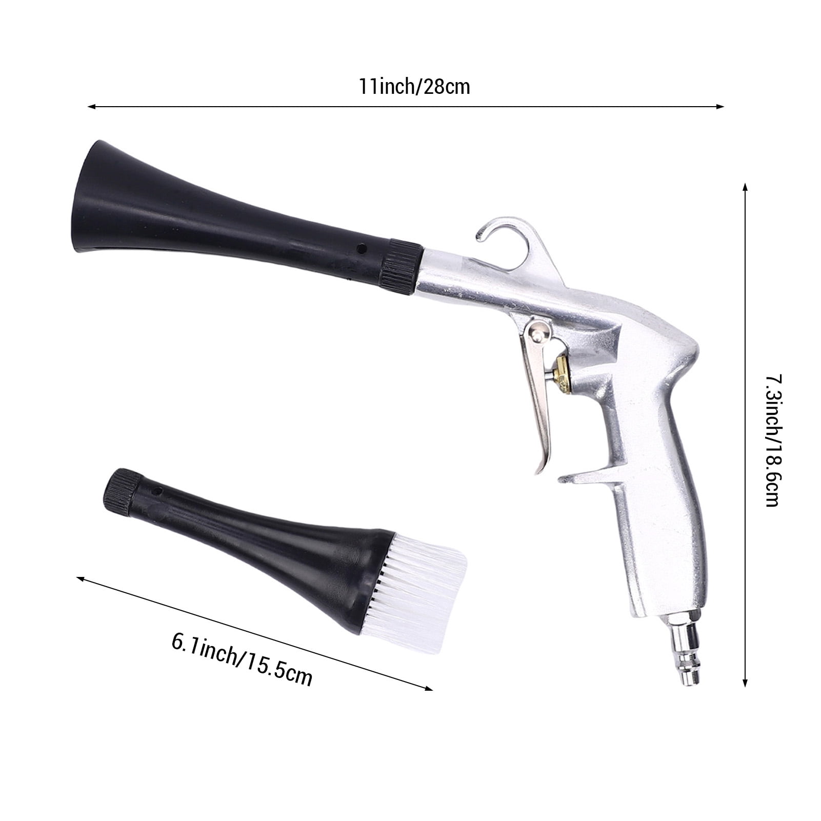 Nieyigj Car Interior Cleaning Air Blow Tool High Pressure Dust Removal Gun with 1/2 Inch Thread Interface Comfortable Grip for 6-9.2 Bar Air Compressor Auto Carpet Seat Washer (11.4 in / 29 cm)