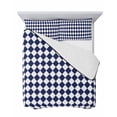 thumbnail image 7 of Quilts Full Size Bedding Set, Blue Plaid Lightweight Quilted Comforter, Modern Minimalist Geometric Gingham Checkered Soft Reversible Bedspread Coverlet with Pillow Covers for All Season, 78" x 90", 7 of 7