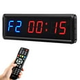 thumbnail image 2 of Ledbrigym Gym Timer Clock Digital Interval Tabata Workouts Fitness Wall Small with Remote Home Garage Office Jujitsu School Referee Studio Church Service (Two Blue+Four Red 1.5"), 2 of 4