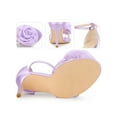 thumbnail image 2 of BLISSFUL STEP Flower Ankle Strap Stiletto Heel Sandals for Women Purple 11, 2 of 6