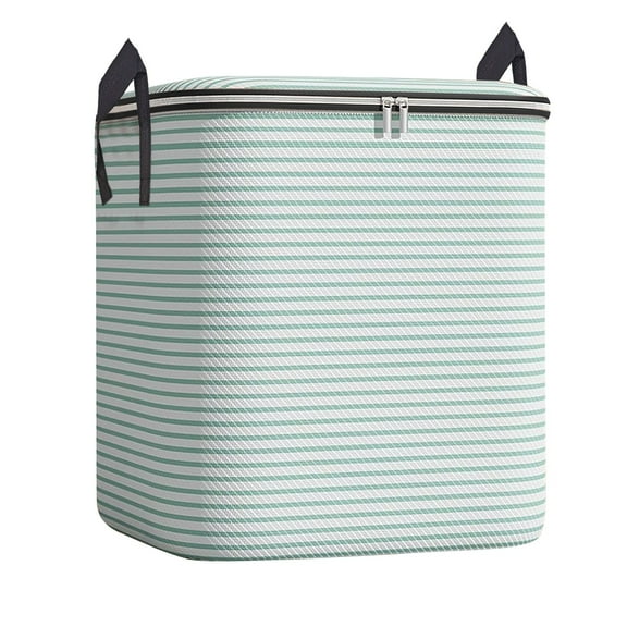 Ngheia Under 5 $, 210L Green Stripes Storage Box - Houndstooth Folding Clothes Bag Portable Wardrobe for Bedding Pillow Blanket Quilt Home